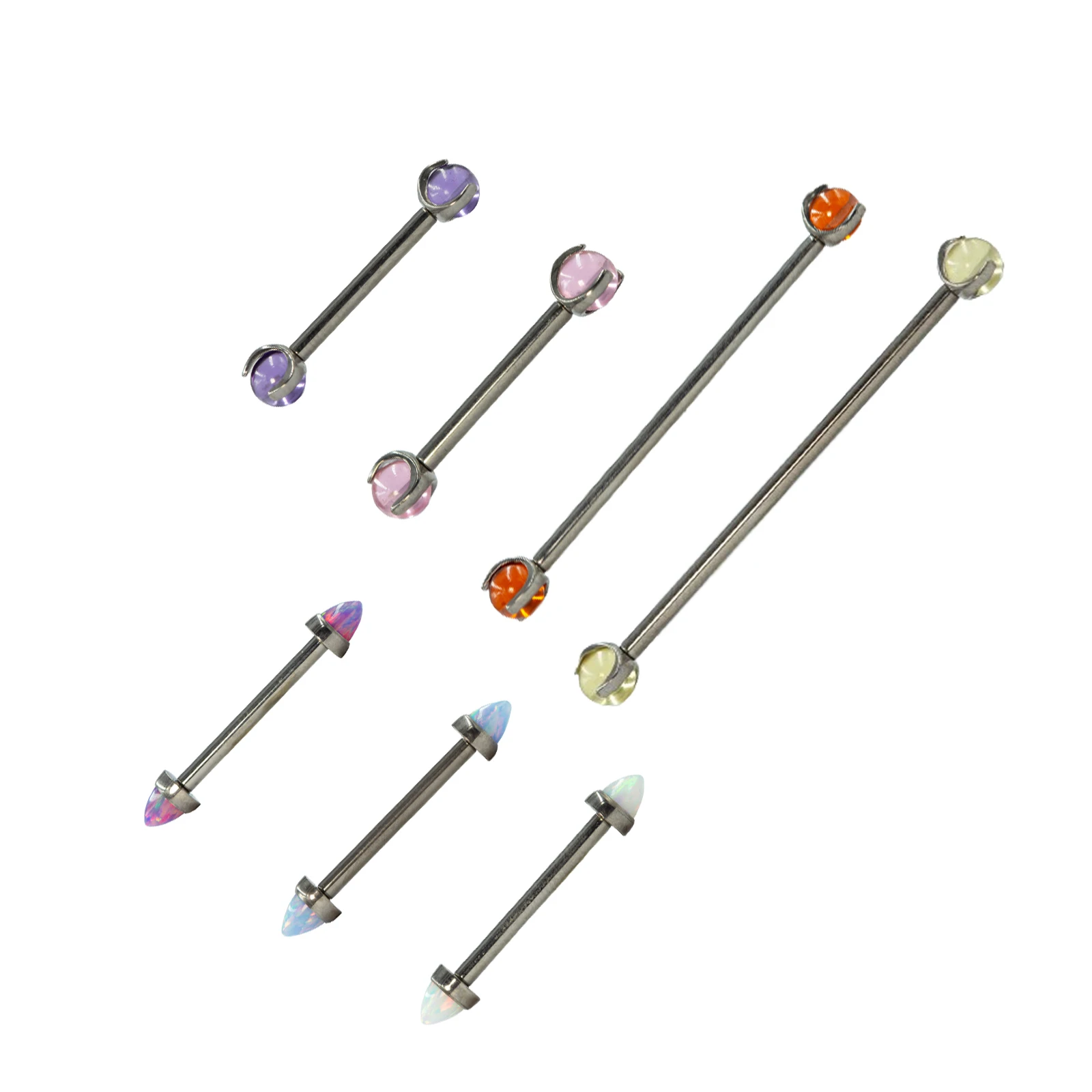 1PCS 14G Impant Grade Titanium Internal Thread Nipple Barbell Opal Cone Ball Piercing Rings Women Body Jewelry Gift