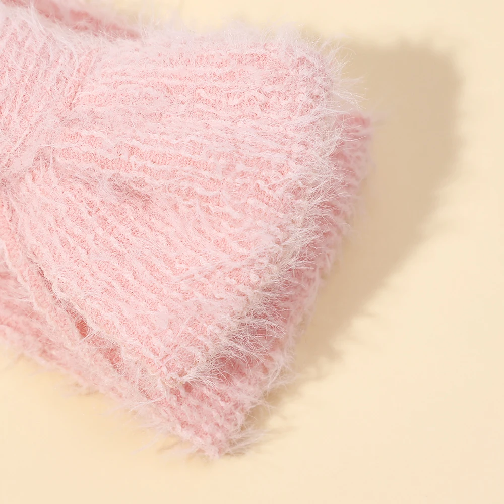 Baby Accessories For Newborn Toddler Kids Baby Girl Boy Headbands Fabric Hairband Solid Colored Plush Warm Hair Accessories image 4