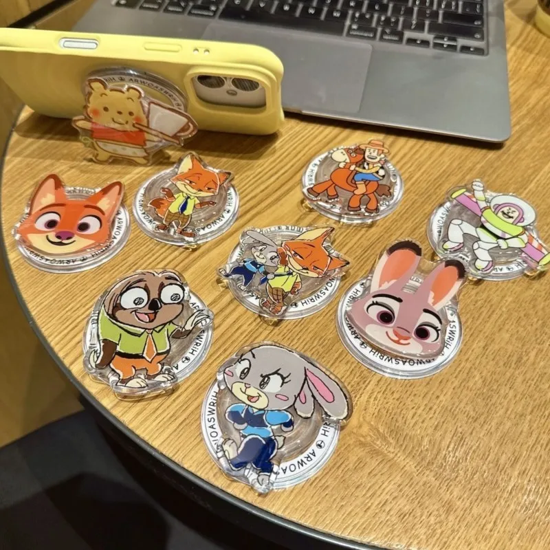 

Cute Zootopia Judy Nick For Magnetic Phone Holder Stand for iPhone 17 16 15 Pro Max - For MagSafe Compatible Foldable Rotatable