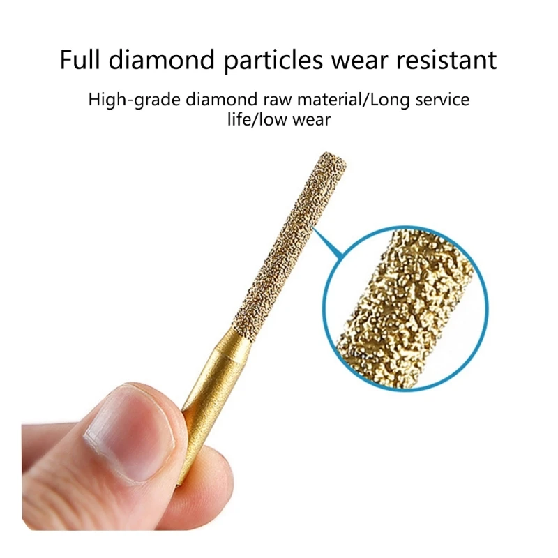 1PC Diamond Router Bit Golden Brazed Straight Shank for Stone Marble Granites Dropshipping