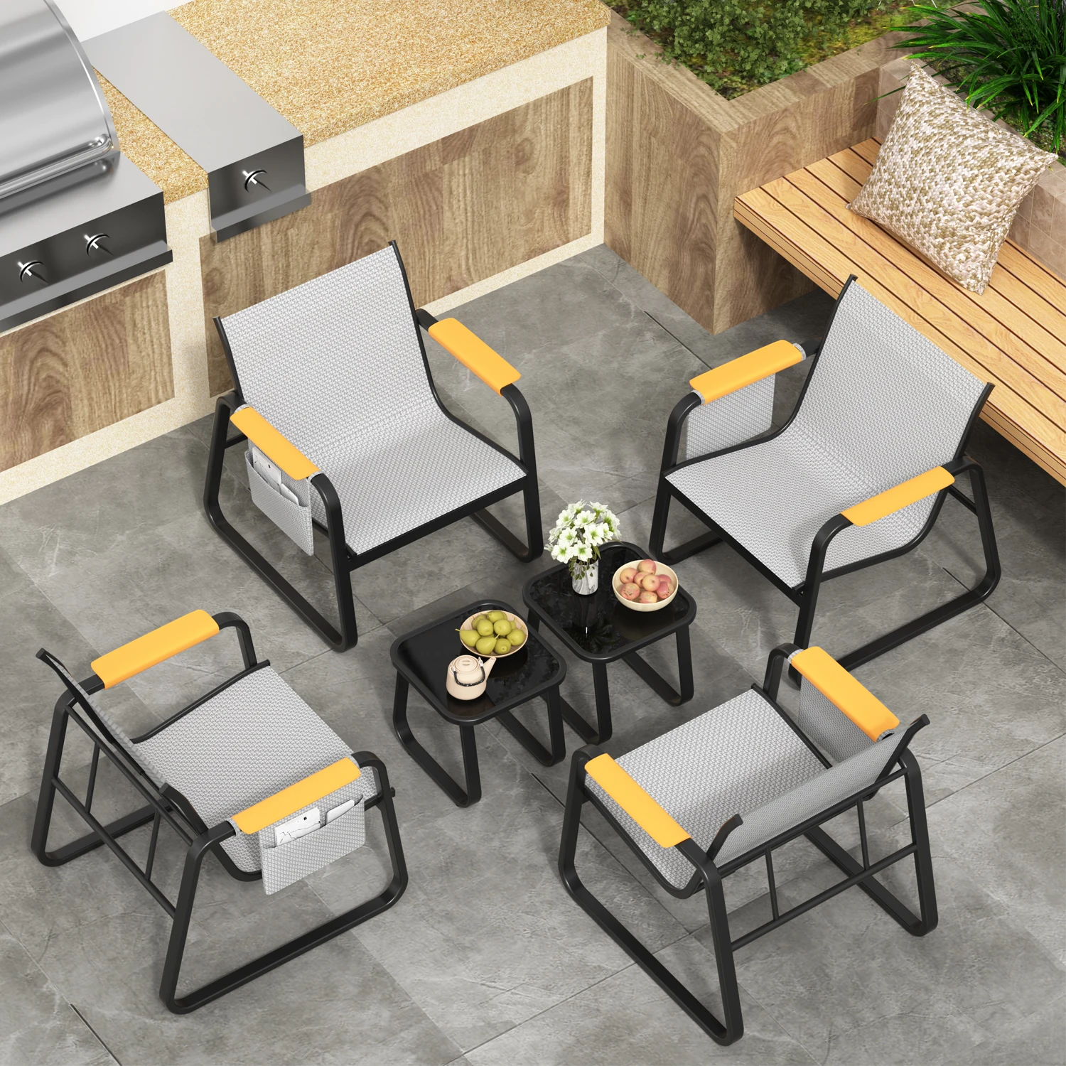 6-Piece Textilene Patio Conver - огляд і ціна Outdoor Furniture On Sale