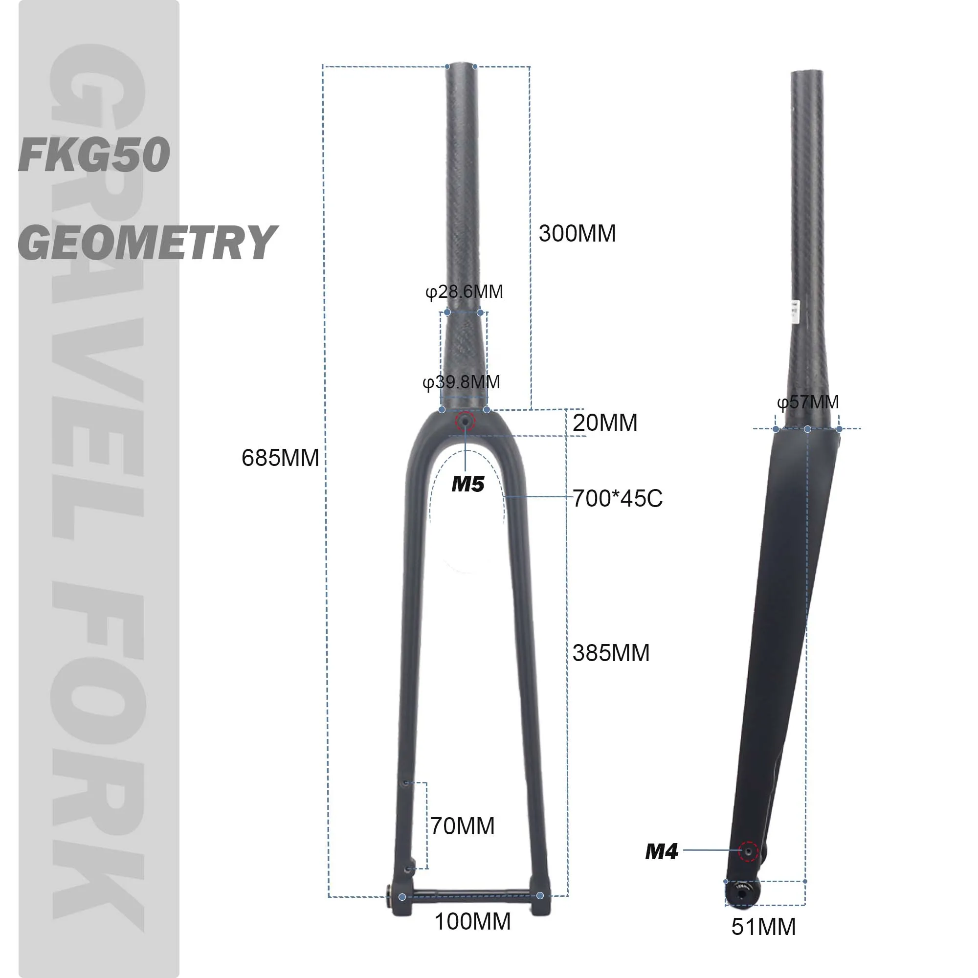 Cyclocross Bike Full Carbon Ultralight Road Bike Fork 45C Gravel Carbon 700C 1-1/8