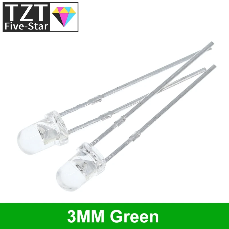 10PCS / 100PCS F3 Ultra Bright 3MM Round Water Clear Green/Yellow/Blue/White/Red LED Light Lamp Emitting Diode Dides Kit image 3