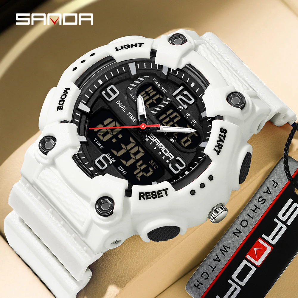 

SANDA New 6181 Men's Quartz Electronic Watch Night Glow Date Multi functional Waterproof Student Men's Quartz Electronic Watch