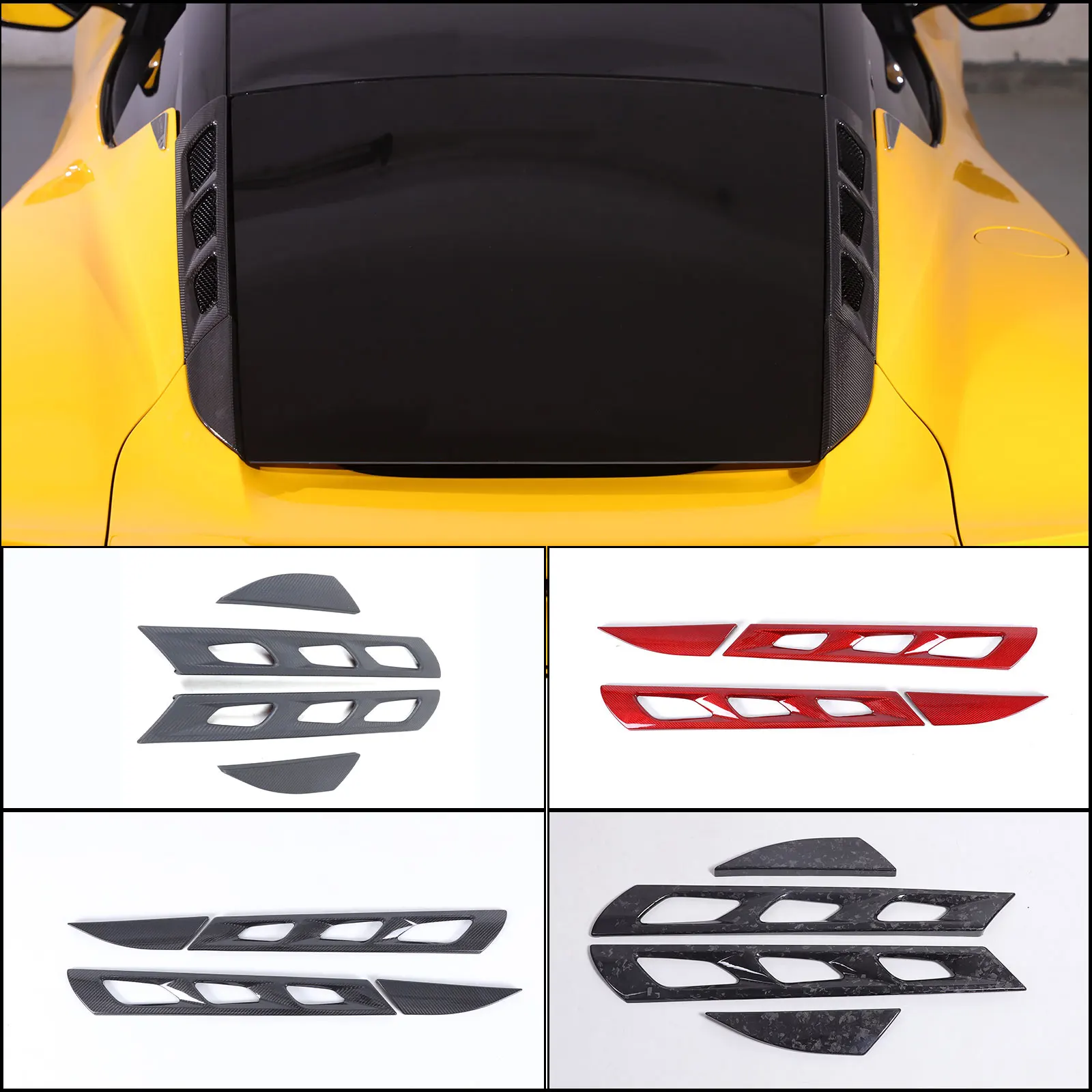 cheya Real Carbon Fiber Car Rear Hood Side Decorative Cover for Lotus EMIRA 2021-2023 Exterior Accessories 2 PCs