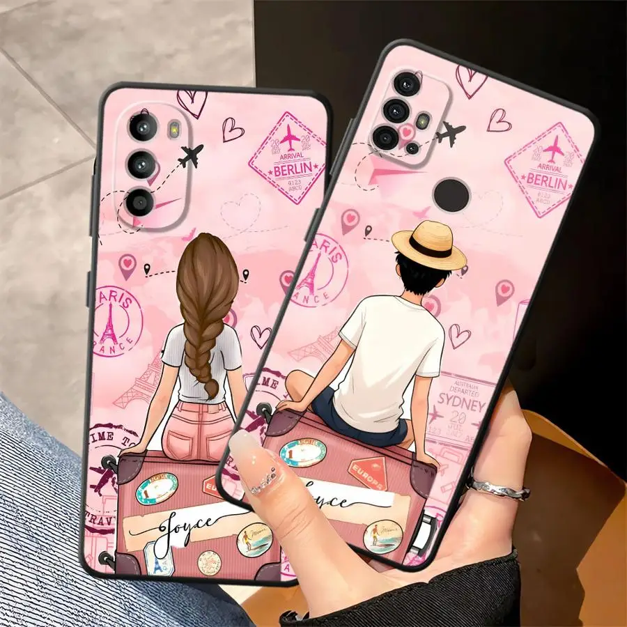 Funda Protectora para Teléfono Motorola Moto G50 Edge 20 Pro 30 Lite G32 G22 Edge40 G71 G52 G51 G73 G60s G53 G30 Couple S Trip