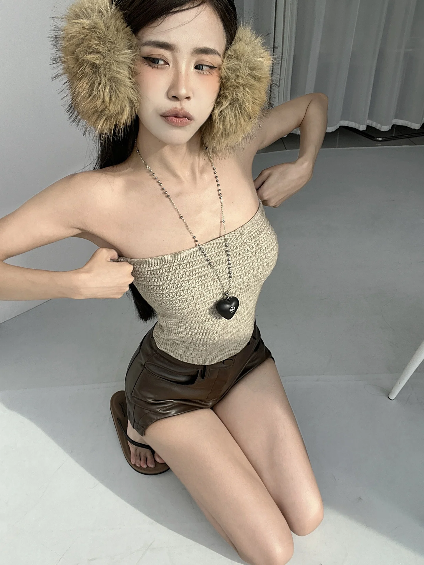 Sweet And Spicy Half-Mature Cheese Texture Knitted Tube Top Women's Slim Fit Elastic Inner Wear Tank Top Multiple Colors