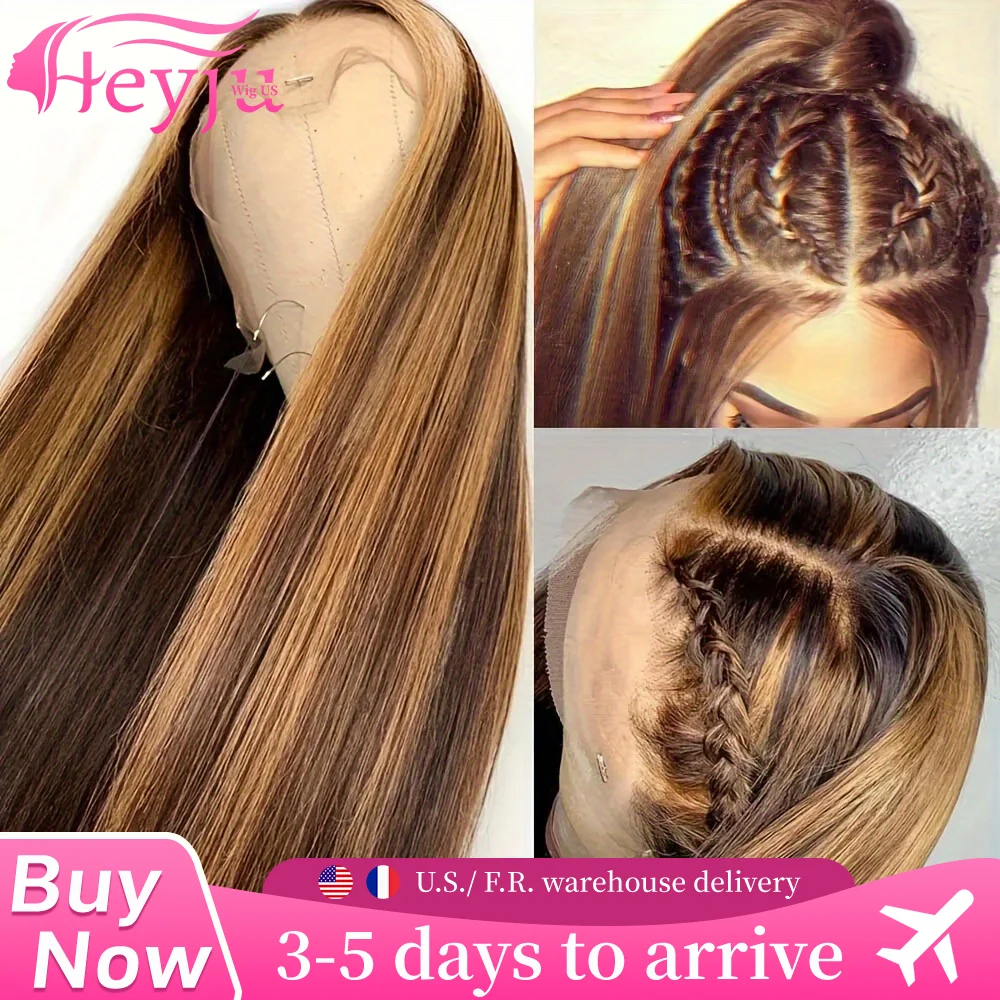 

Heyju Blonde Highlight Ombre 4/27 Human Hair Wig For Women Deep Wave Hd Transparent Wig Straight 13x4 13x6 Lace Frontal Wig Sale