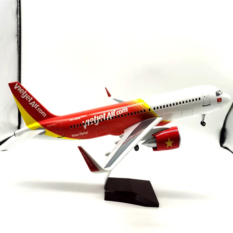 

Vietnam Vietjet Aviation Simulation Lighted Aircraft Model Decoration Furniture Decoration