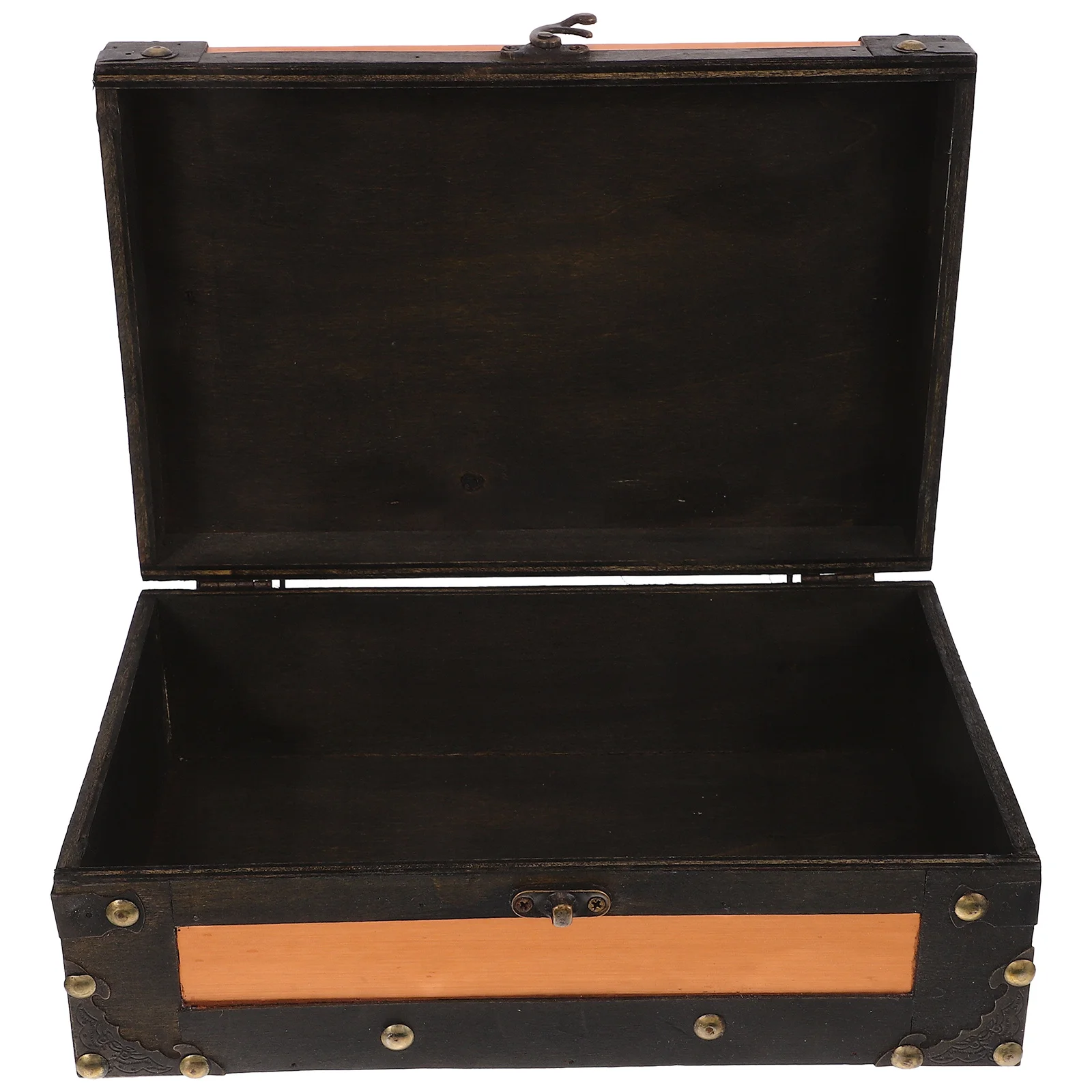 

Creative Wooden Keepsake Box Retro Card Storage Trunk Vintage for Home Decor Desktop Small Suitcase Trinket Chest