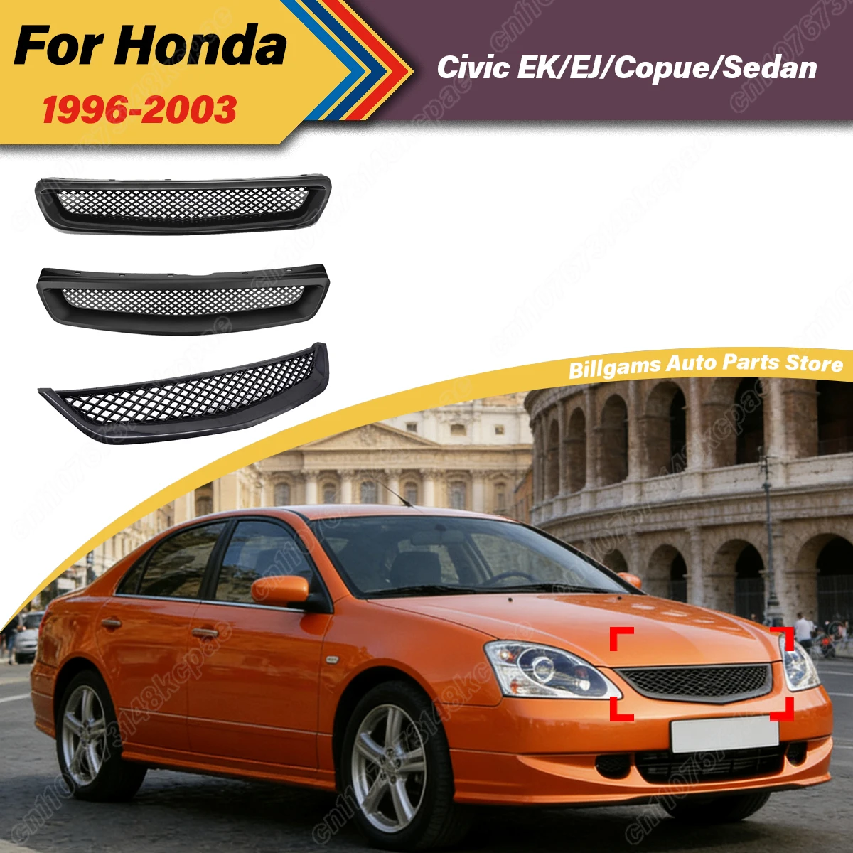 

For Honda Civic 1996 1997 1998 1999 2000 20001 2002 2003 Automobile Front Air Intake Grille Heat Dissipation Decoration Body Kit