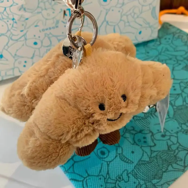Jellycat Adorable Croissant Bag Charm Keychain Perfect Novelty Gift For Food Lovers Cute Accessory For Bags And Mobile Phones