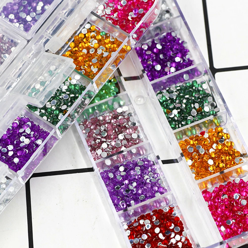 

2000pcs 12 Colors Colorful Glitter Sticker Diy Art Decoration Crystal Rhinestone Nail Patch For Phone Home Glass Nail
