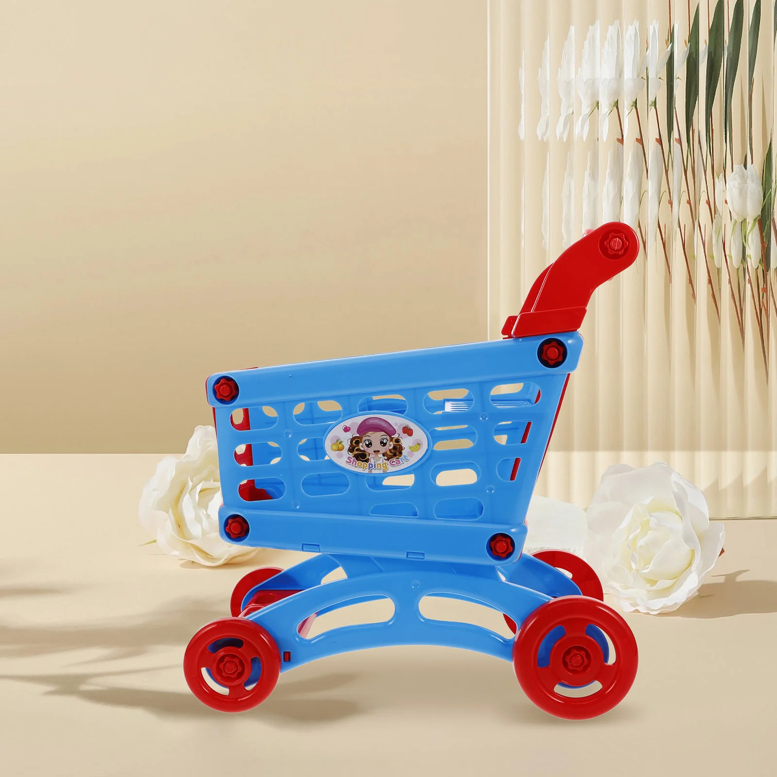 Shopping Cart Toddle Grocery Play Toy Food Toddler Toys Toddlers 1-3 for Basket Kids Store Dollhouse Miniatures