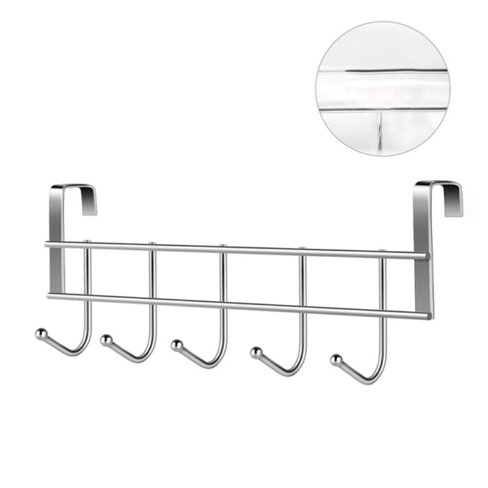 

Stainless Steel Hooks Behind The Door Wash Room Hanger Clothes Coat Hat Towel Storage Holder Bracket Home Organizer Storage Rack