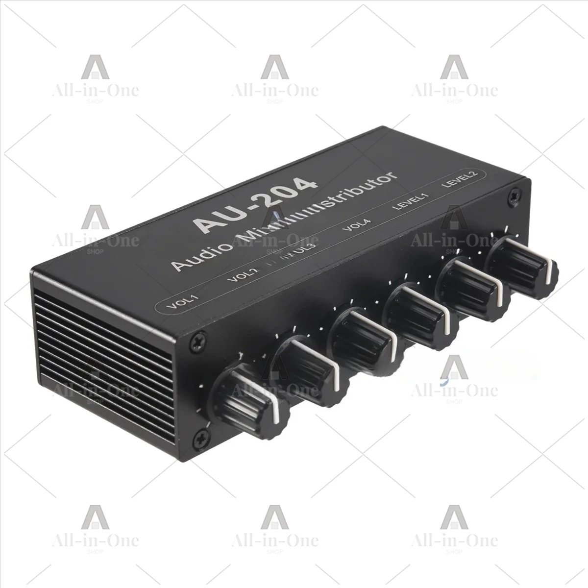 New Stereo Audio Mixer 2 Input 4 Output Independent Volume Control for Headphones and Power Amplifiers