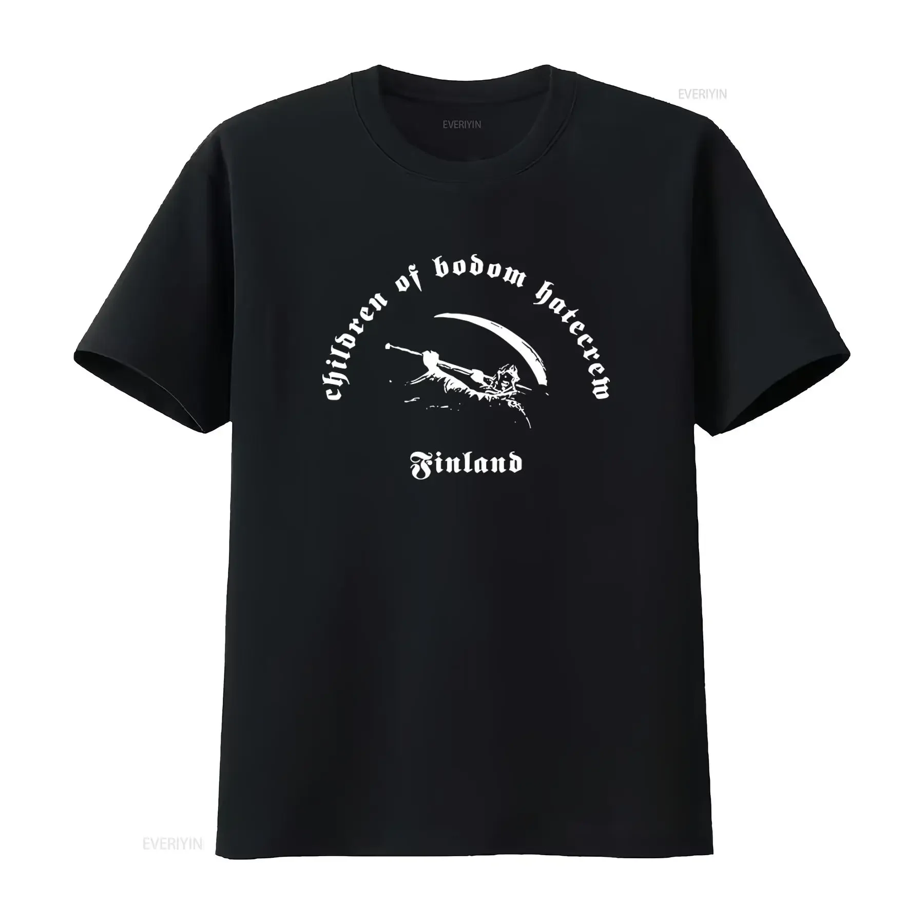 CHILDREN OF BODOM 'Hatecrew Finland' T Shirt Unique Design for Metal Fans vintage Washed fashion homme Stylish Casual Soft