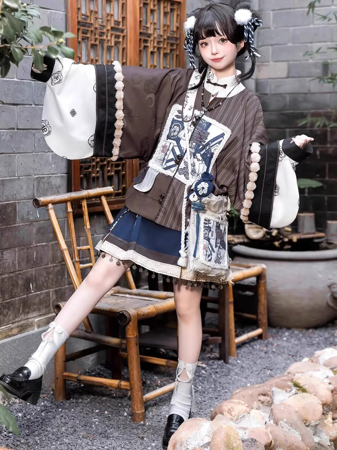 

New Chinese Style Improve Hanfu Women Coat Tops Skirt Bag Guofeng Han Elements Fiesta Carnival Halloween Cos Cosplay