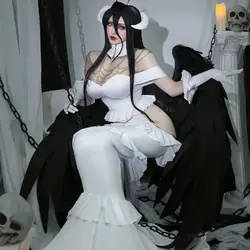 Anime  Overlord Albedo Cosplay Costumes OVERLORD Dresses Cosplay Shoes Horns Uniform Wings Women Wigs Cap Halloween Christmas