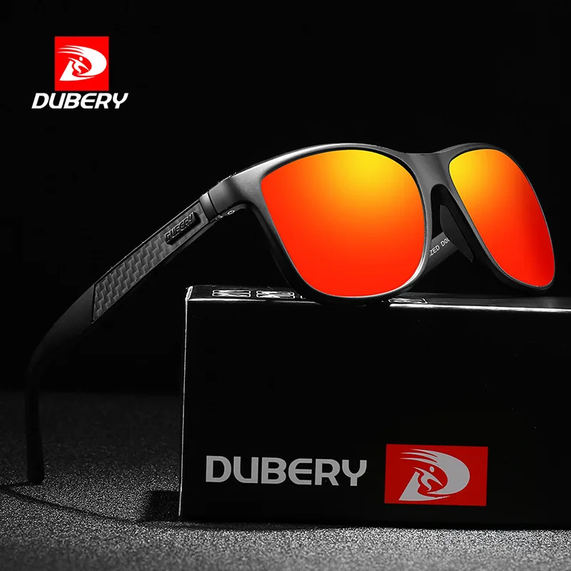 DUBERY 2025 Classic Square Polarized Carbon Fiber Sunglasses for Men Women Sports Driving Sun Glasses Fishing UV400 Eyewear