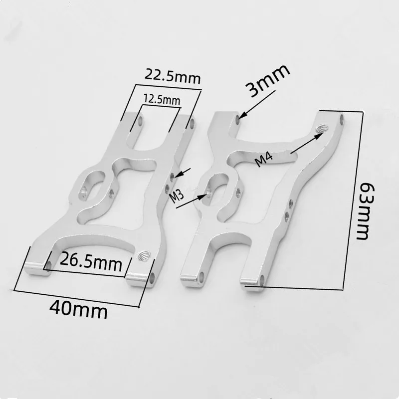 2pcs Upgrade Parts 102021 Alum Rear Lower Sus Arm HSP 02007 Spare Parts 1/10 Scale Models Remote Control Car CNC