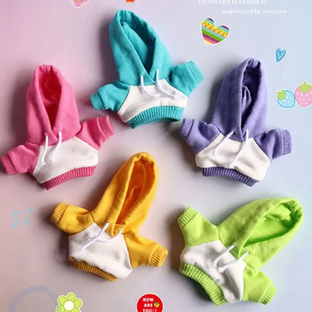 Handmade Cute Hoodies For 10cm Cotton Dolls Casual Wear Sweatshirt Outfits Fashion Clothes Dolls Accessories Kids Toys