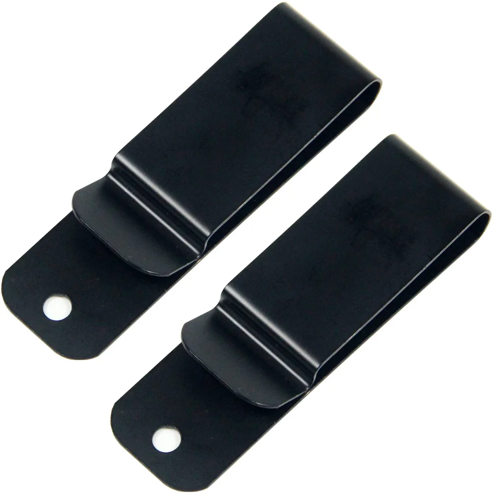 2PCS/ Metal Belt Clip Black Coated Clamp Buckle Spring Hook For Holster Kydex Sheath Leather Pouch DIY Spare Parts