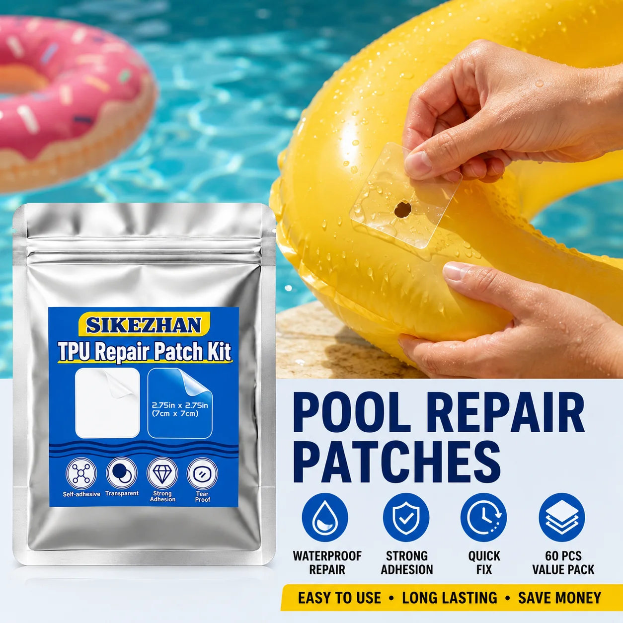 Heavy-Duty TPU Repair Patch Kit for Pool Floats and Air Mattresses