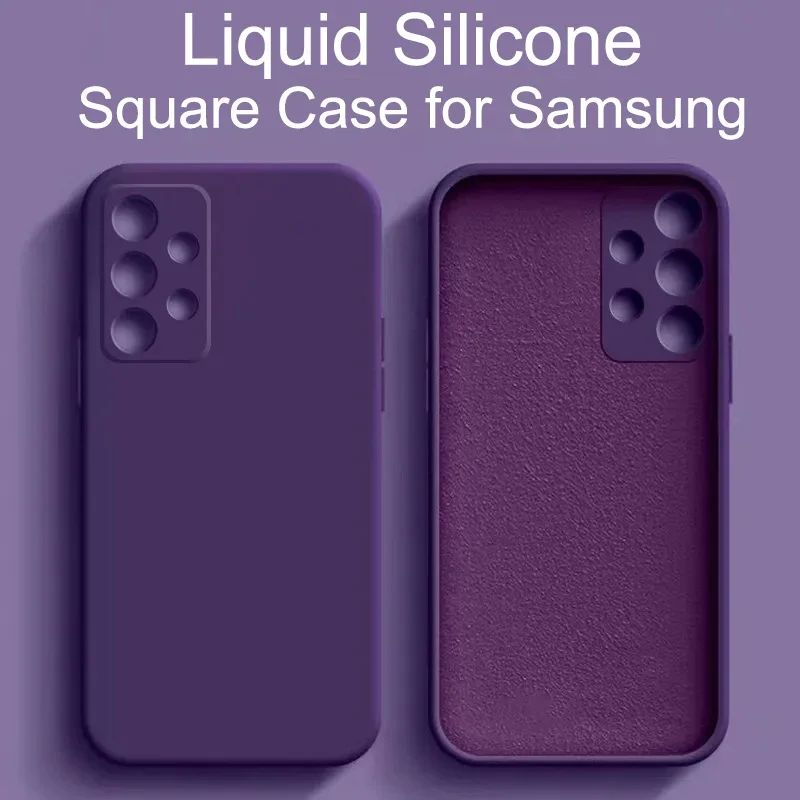 S24Ultra Case For Samsung S24 Ultra Square Original Liquid Silicone Case For Samsung Galaxy S24Plus S23 S22 S21 Ultra Plus FE