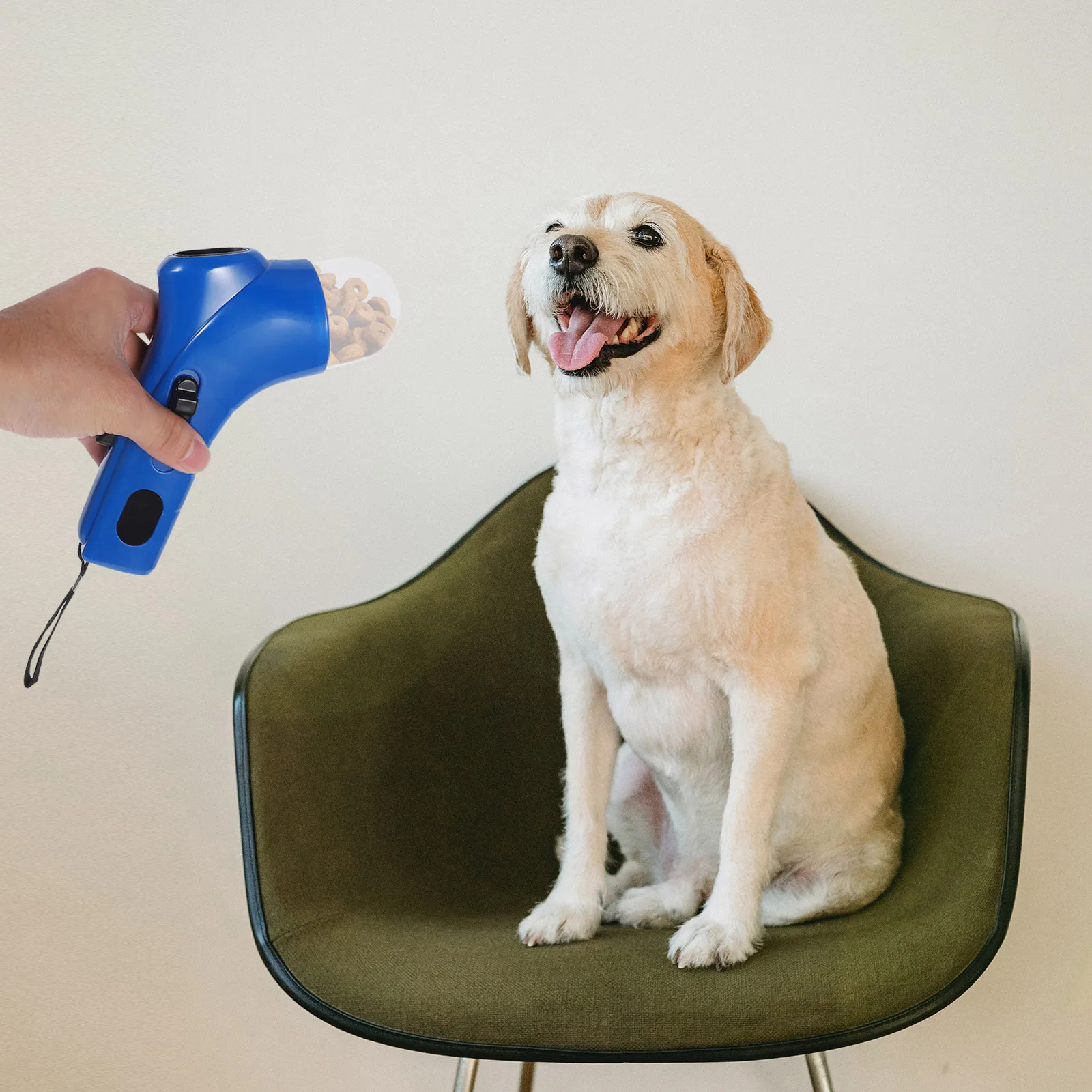 

Snack Treat Toy Spring Trigger Snack Launcher For Dog Feeding Puzzle Enrichment Pet Toys Dog Food Launcher