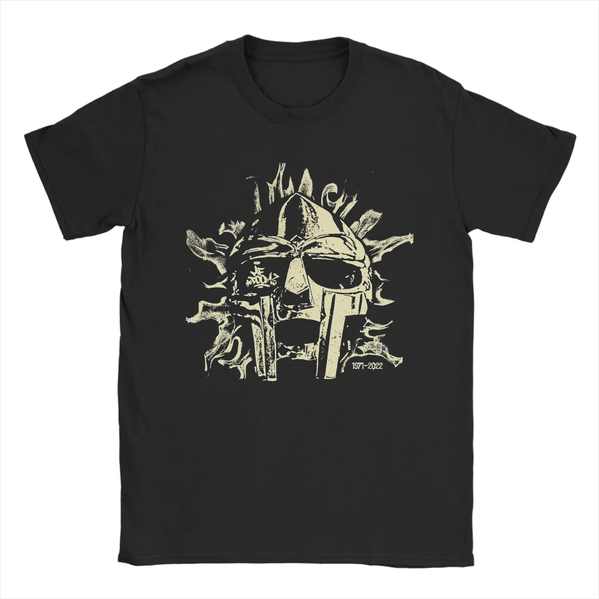 

Metal Face Mask Graphic Tee Men Breathable Cotton Crewneck T-Shirt