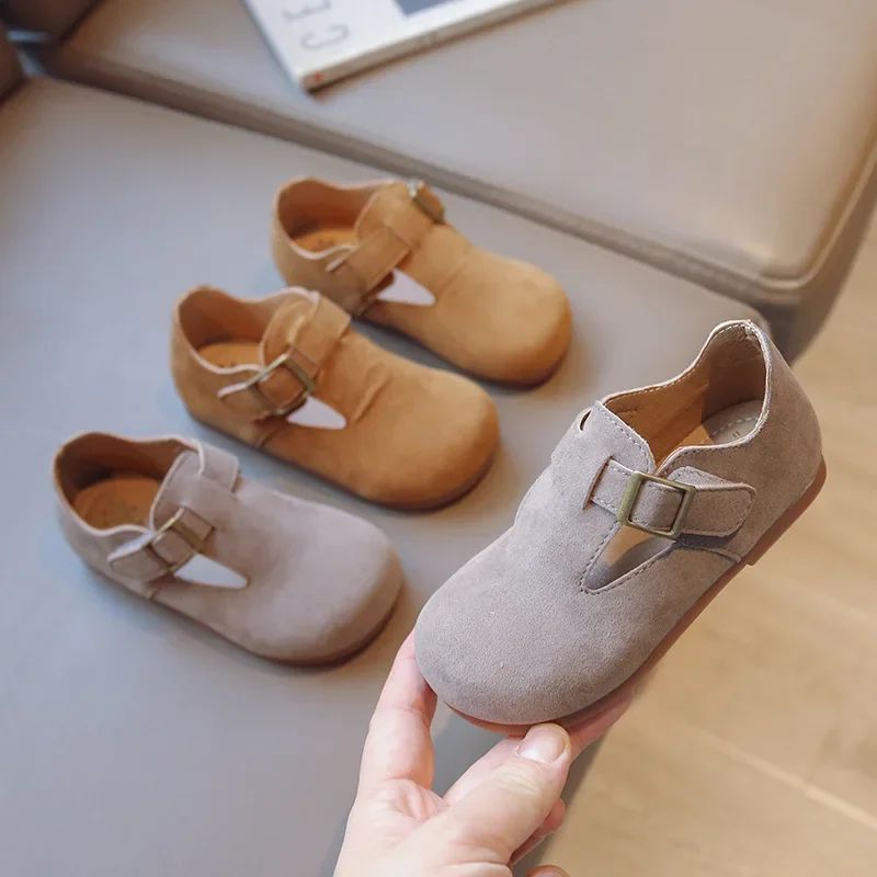 Zapatos de cuero de suela suave para niñas, zapatos informales para niños pequeños, zapatos escolares de diseñador para niñas