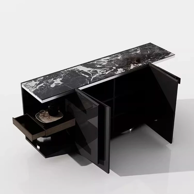 Armario de almacenamiento moderno de lujo de 200x40x90cm, armario multiusos para sala de estar de mediados de siglo, muebles de madera para hogar