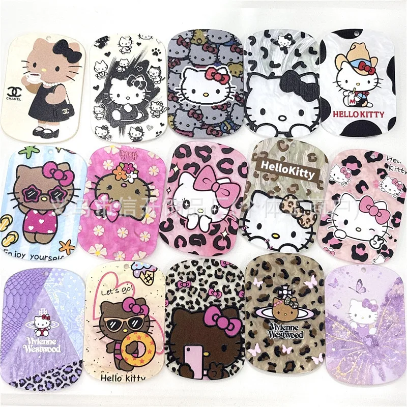 

100pcs Hello Kitty Accessories Anime Cute Women Accessories Printed Backpack Phone Case Material Decoration Girl Gift Wholesale