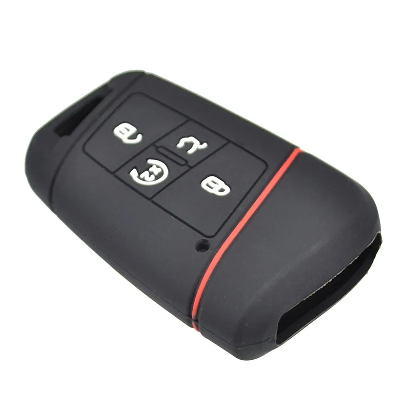 For Volkswagen VW Tiguan Passat Golf Alltrack 2018 2019 Silicone Remote Key Case Fob Shell Cover Skin Pocket 4 Button