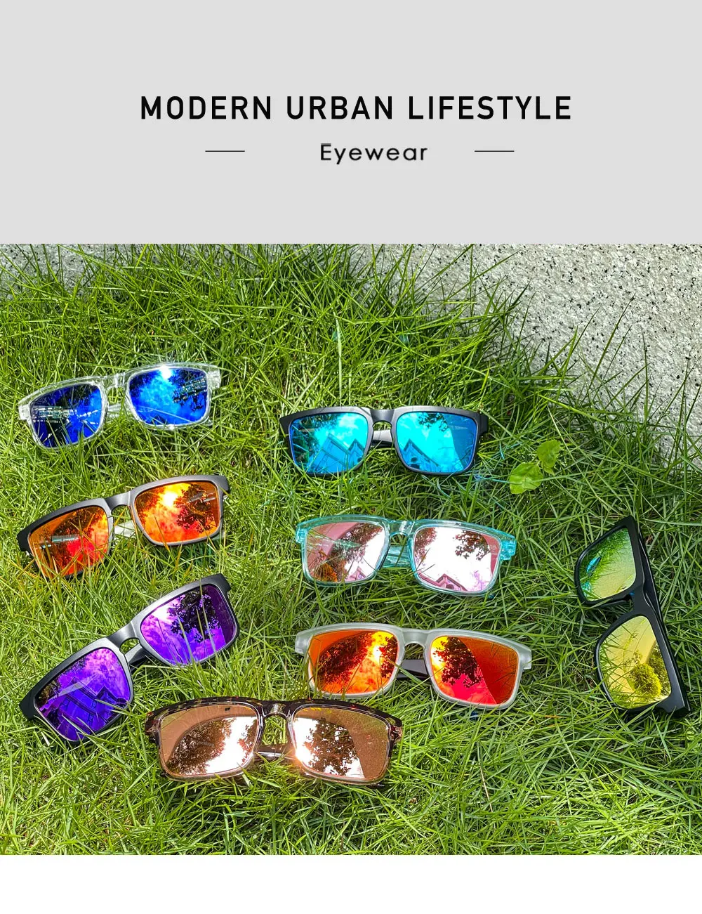 KDEAM Unisex Quadratische Sonnenbrille Polarisierter Blitz Mit Stilvoller Verspiegelter Rosa Sonnenbrille Neue Farben KD332 – Detail 1
