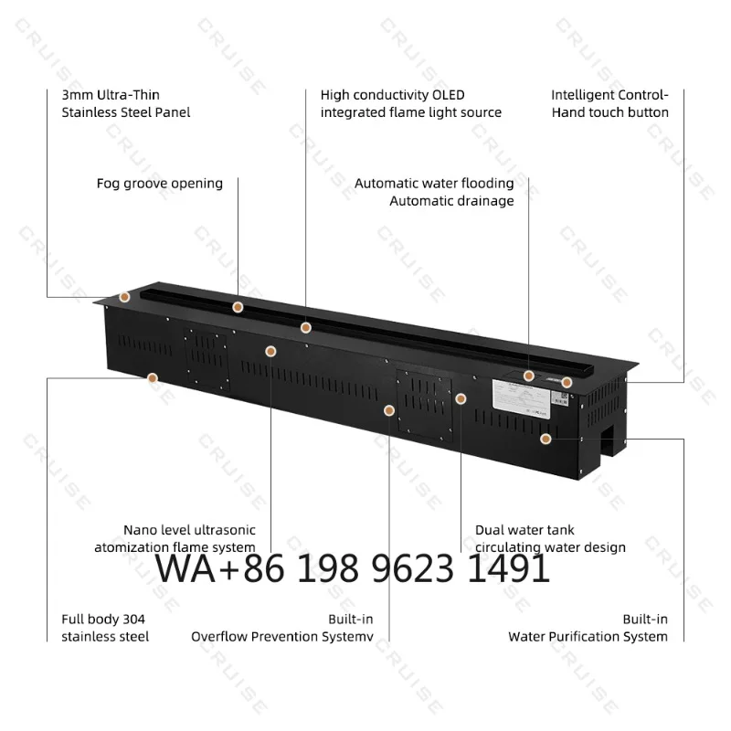 Insert LED Light Remote Control 3D Steam Atomizing Fireplace RGB Multicolor Flame Home Hotel Wedding Indoor Atmosphere Decor - view 6