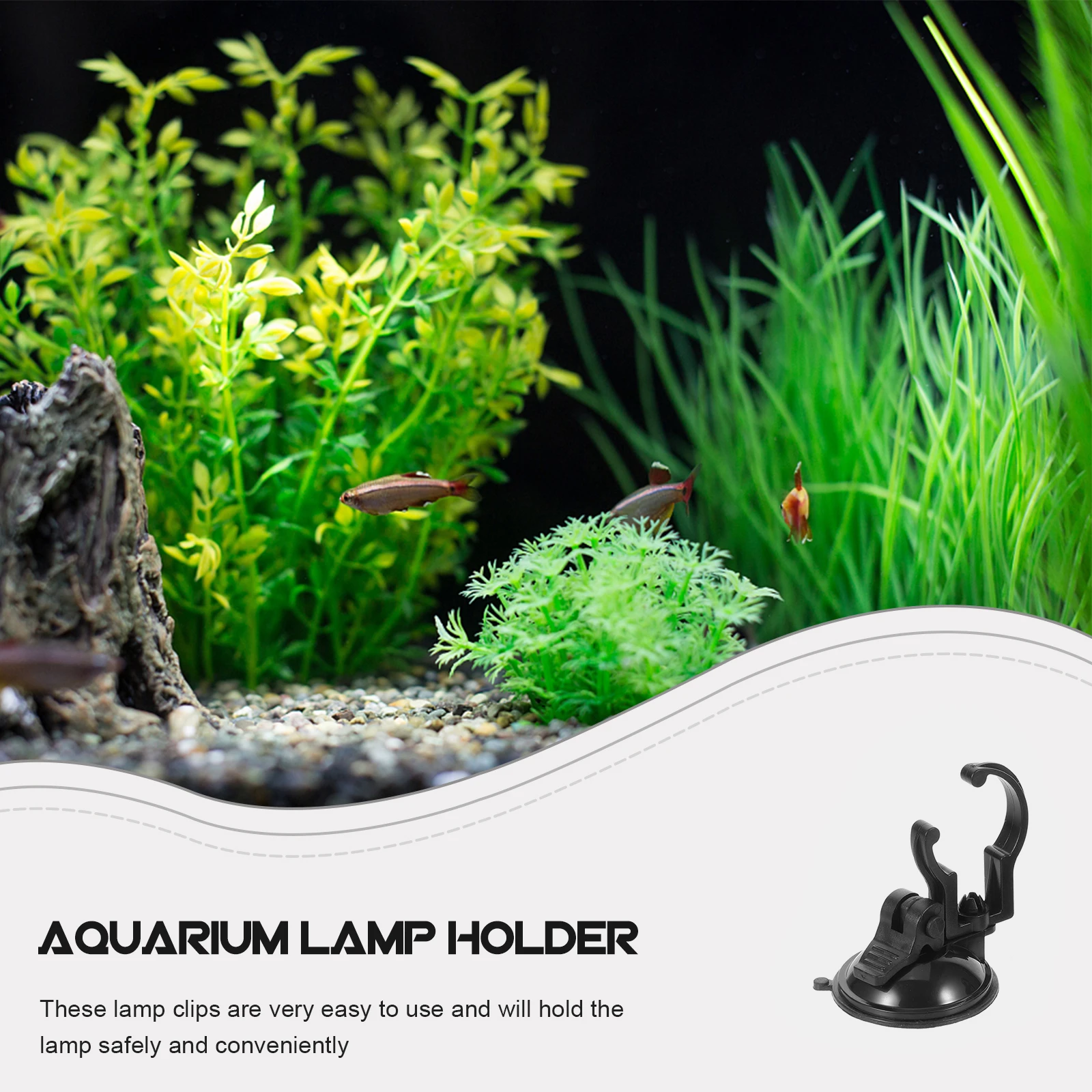 

2pcs Suction Cup Light Clips Aquarium Lamp Brackets Fish Tank Mounting Black Durable High Strength Easy Install
