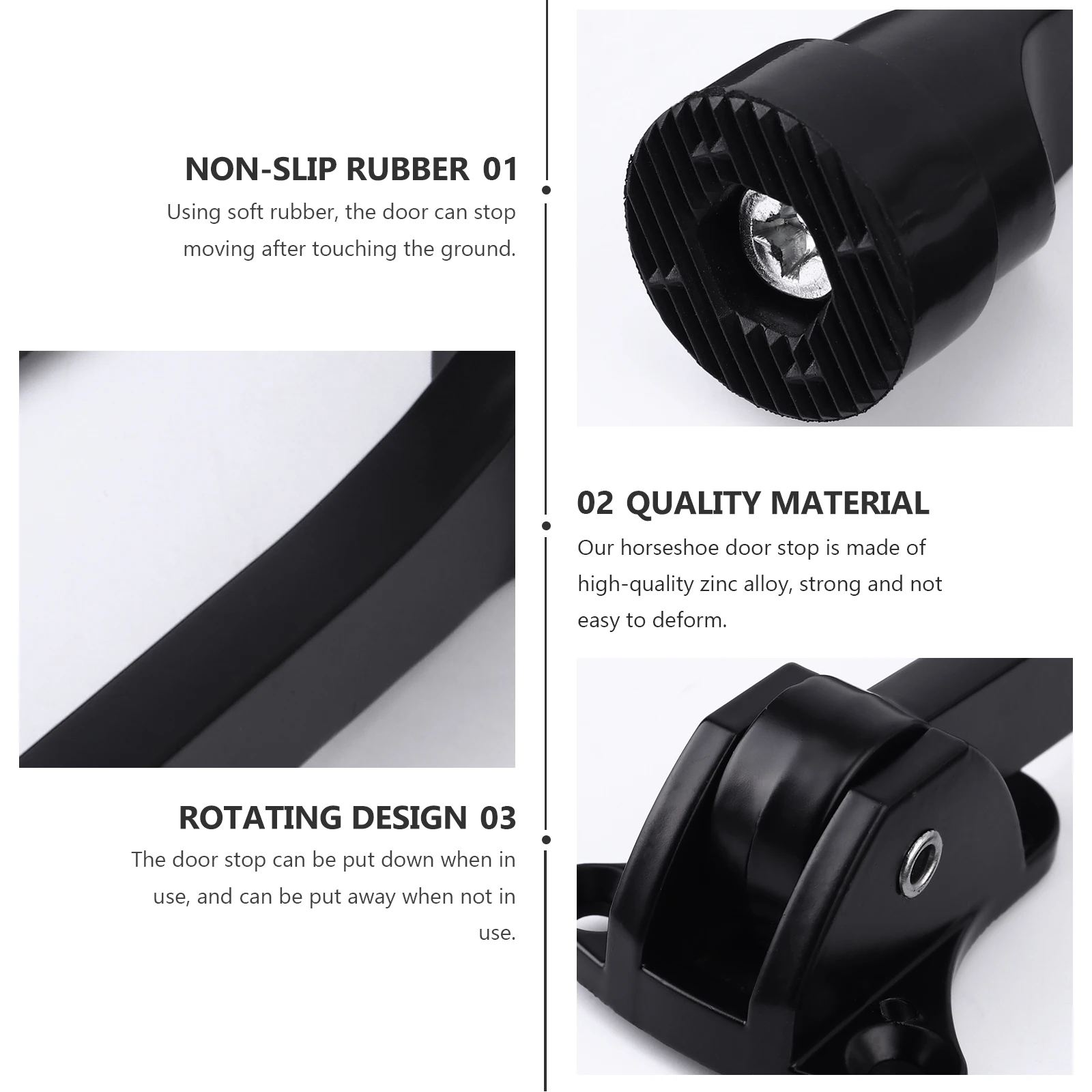 

2 Pcs Zinc Alloy Horseshoe Door Stops Rubber Silent Anti Collision Spring Catch Door Holder Wall Mount Doorstop Hardware