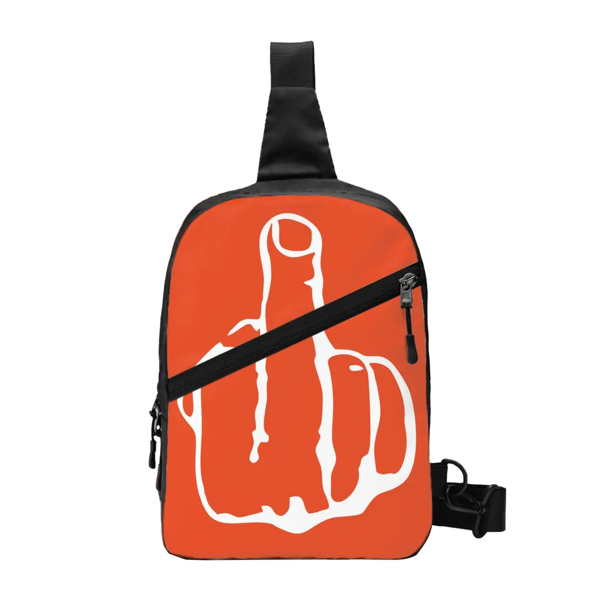 

Fashion Skeleton Middle Finger Sling Bag for Traveling Men's Chest Crossbody Backpack Shoulder Daypack