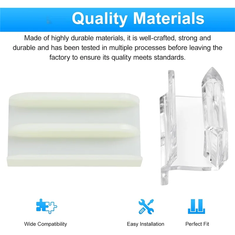 FAST-Sliding Shower Door Bottom Guide With Screw For Glass Shower Doors Fits 1/2In & 3/8In Glass Thickness