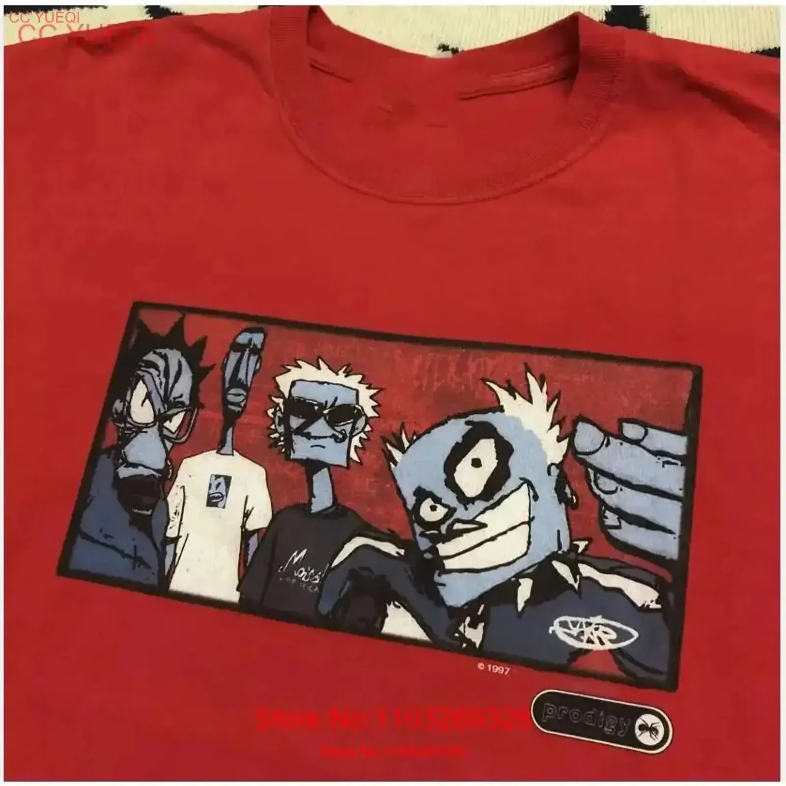 Rare The Prodigy Band Tour 1997 For Fan Red T shirt vintage Washed Slightly Breathable fashion Stylish Comfortable Versatile