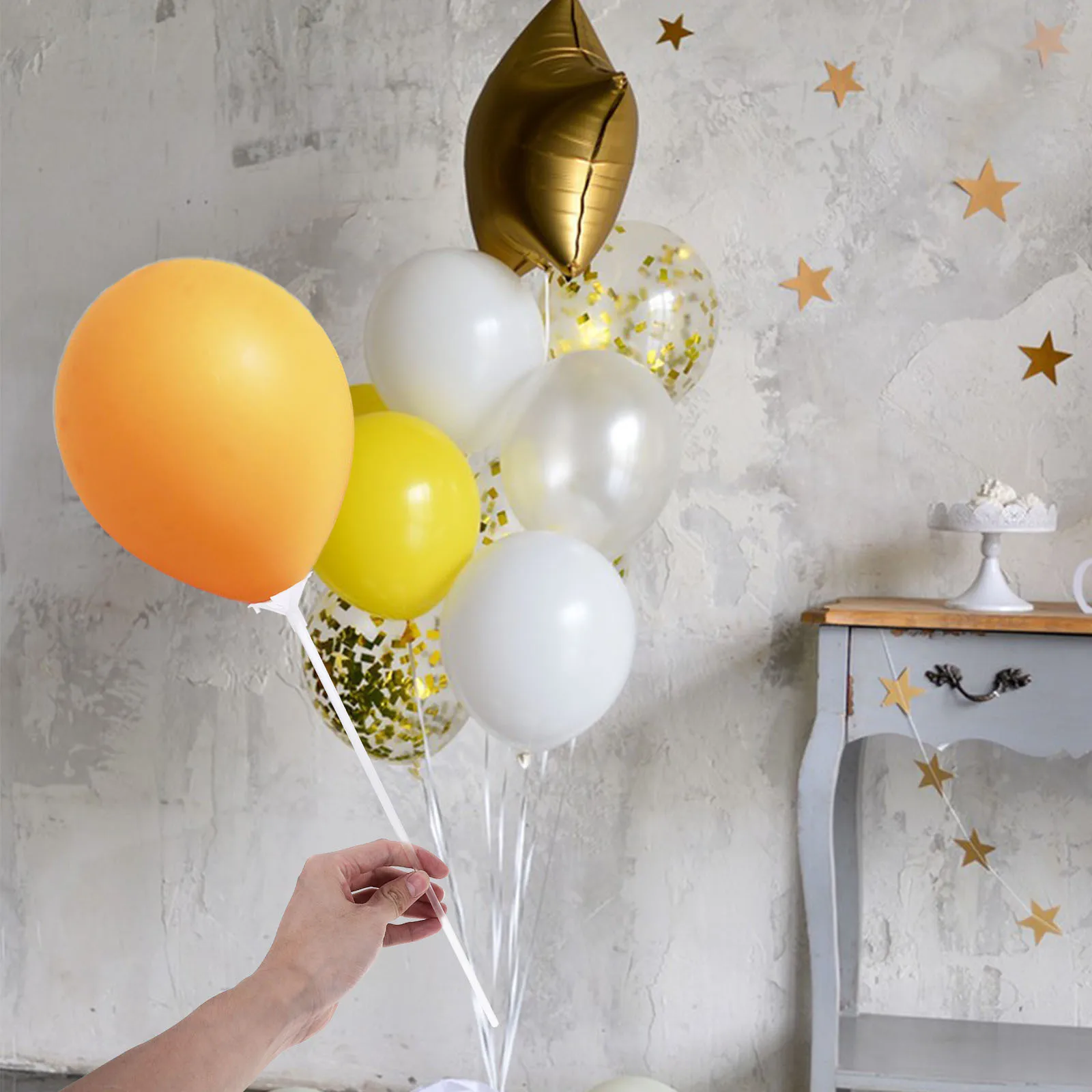 

100pcs Balloon With Cups Clear Plastic Party Stand Holder For Table Centerpiece Wedding Event Decor Diy Sticks Base Connector