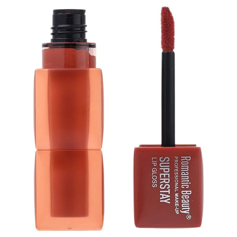 Langanhaltender flüssiger Lippenstift, quadratisches Design, mattes Samt-Finish, hochpigmentiertes, einstochiges, transferfestes Make-up