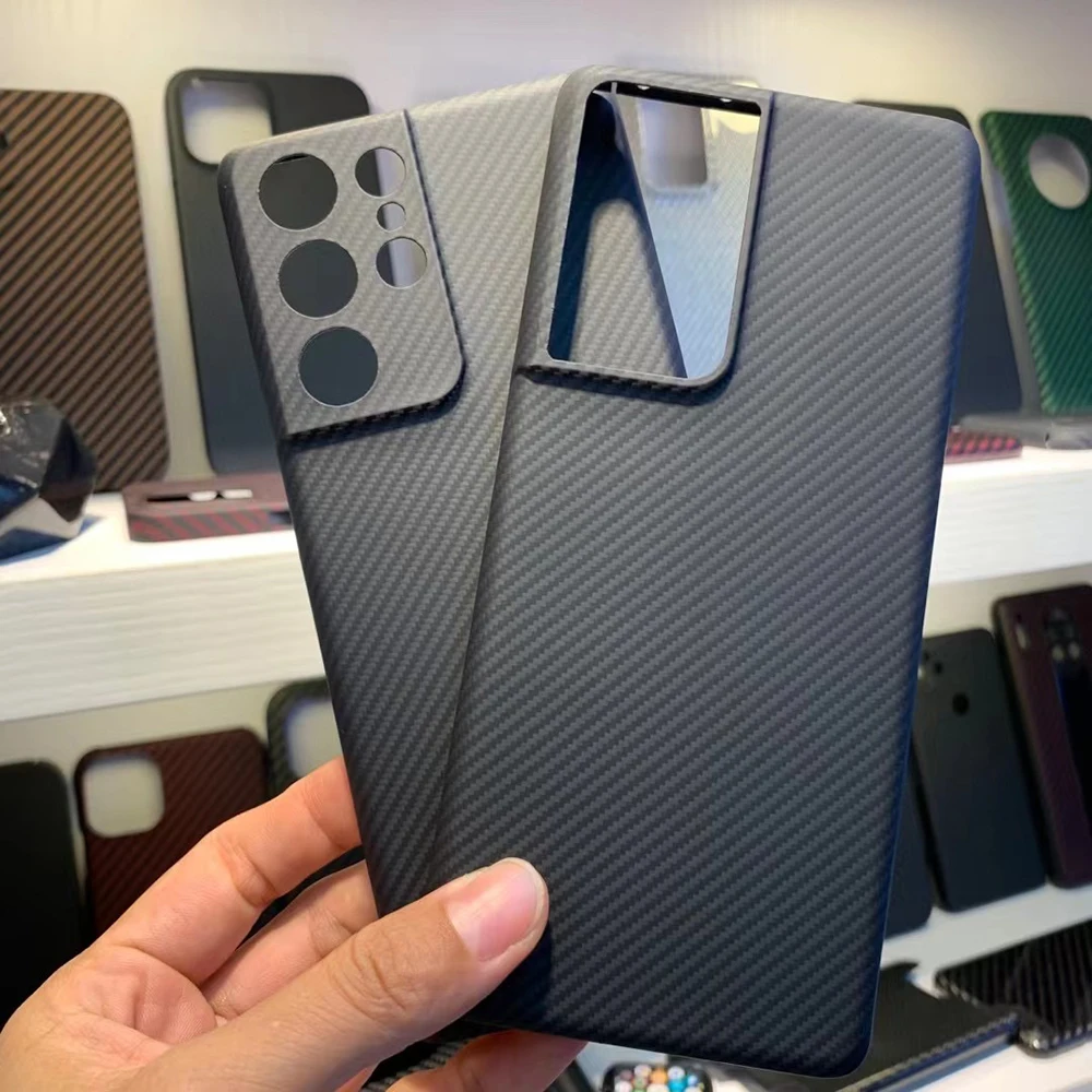 

Новый настоящий карбоновый телефон из арамидного волокна для Samsung Galaxy S21 ультратонкий 600D тонкие линии процесс S21 Ультратонкий чехол