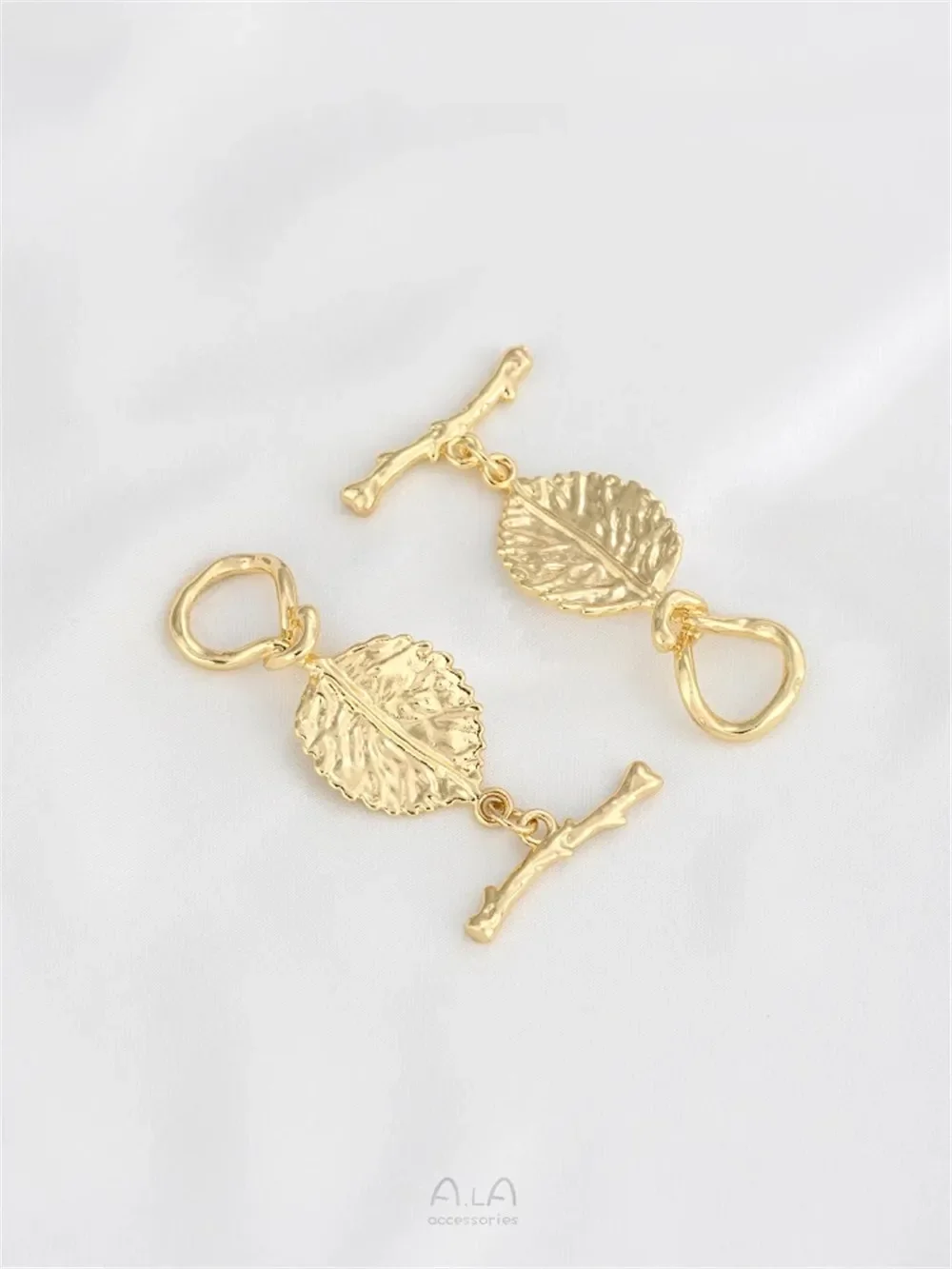 14K Gold Wrapped Copper Wrapped Thick Gold Leaf Branch Buckle Tree OT Buckle DIY Jewelry Handcrafted Necklace Accessories K896