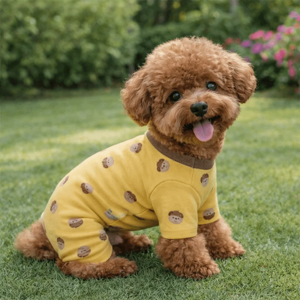 

Cartoon Printed Four-Legged Dog Pajamas Warm Comfortable Dog Jumpsuit Belly-Hugging Dog Home Clothing Home Sleepwear