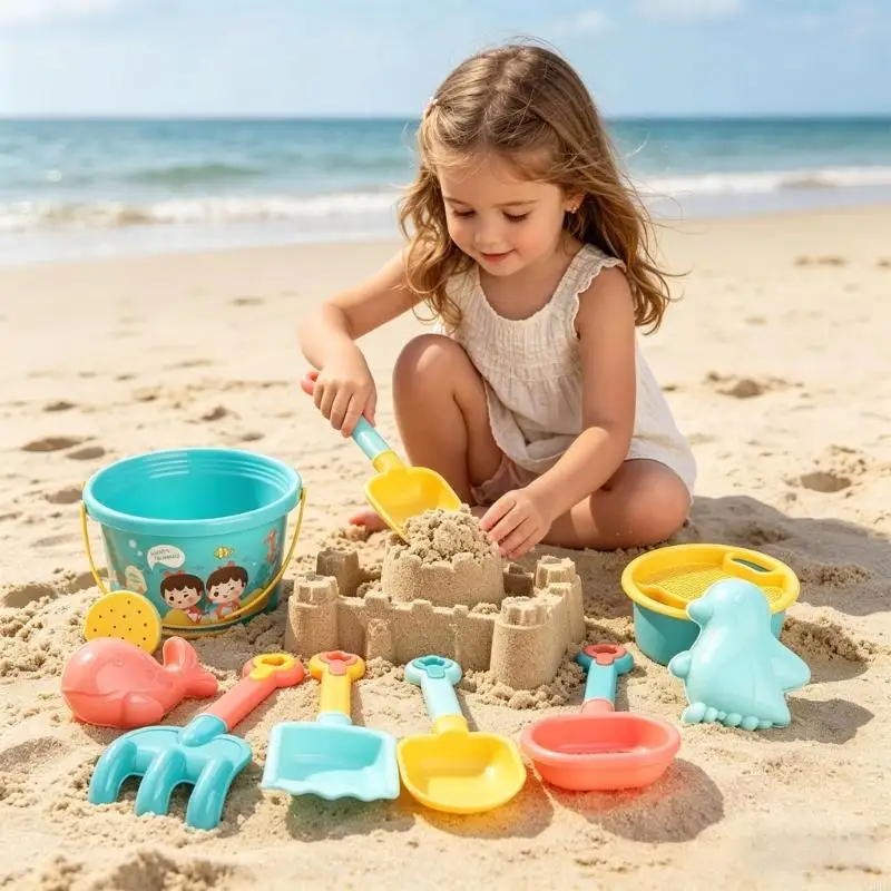 

13PCS Beach Play Set For Kids Outdoor Sand Activity With Random Accessories Durable ABS Plastic A2UB