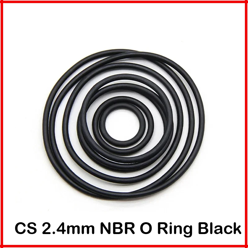 10/50Pcs NBR O Ring Gasket Thickness CS 2.4mm OD 6~180mm Nitrile Rubber Round O Type Corrosion Oil Resist Sealing Washer Black