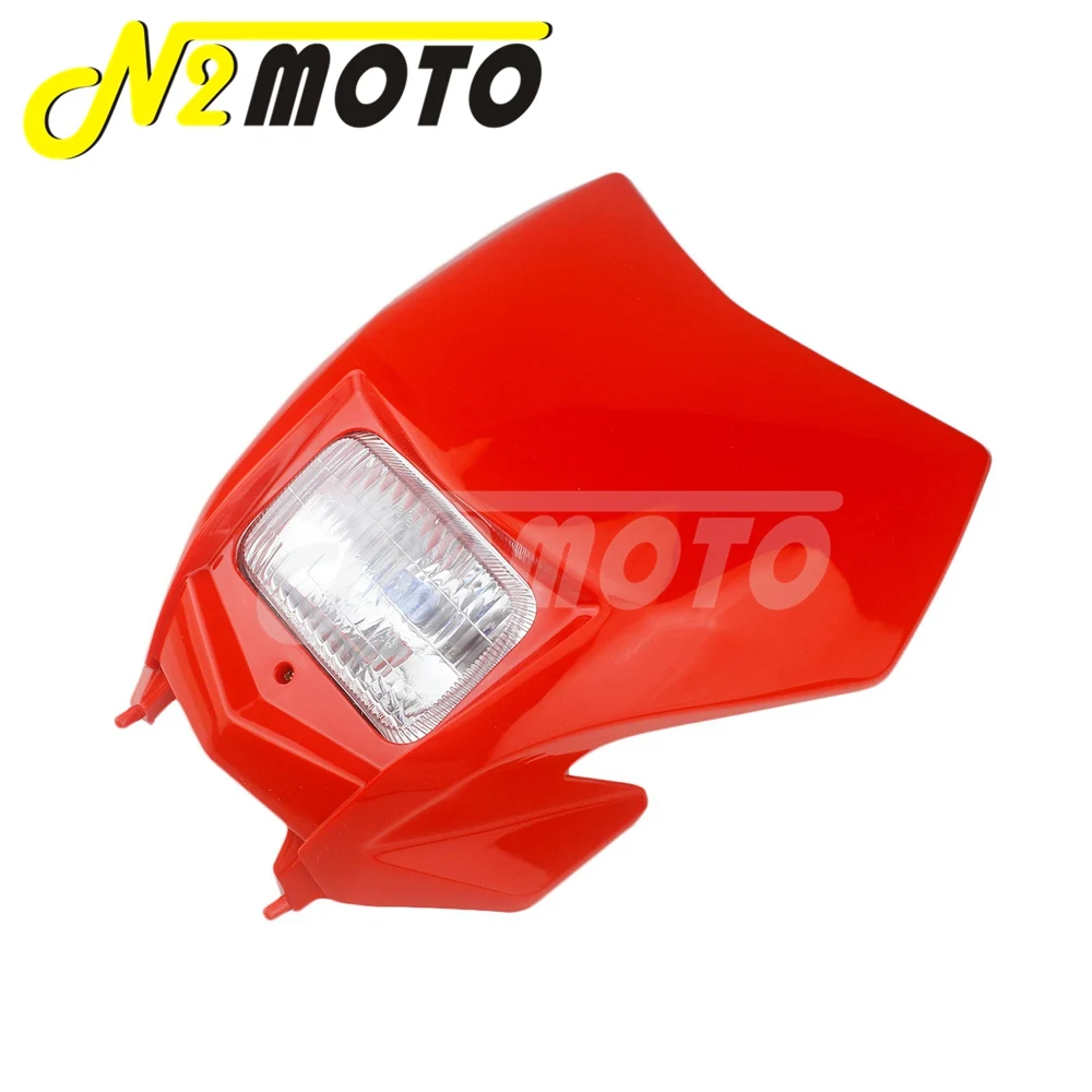 Universal Motocross Headlight Front Mask For Honda CRF150F CRF230F 2015-20 Kawasaki Yamaha Dirt Bike Head Light Enduro Headlamp